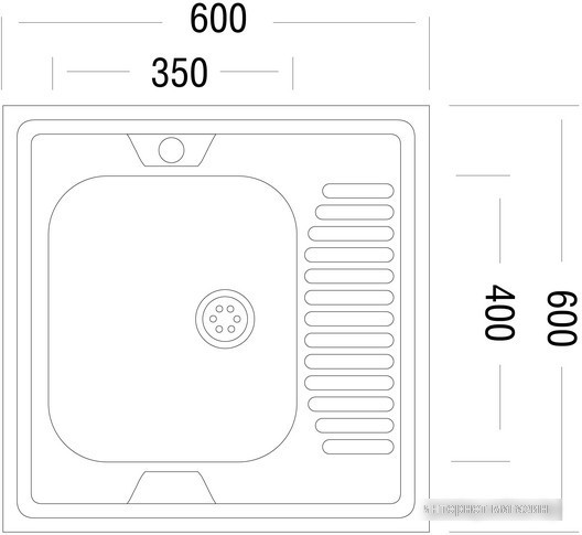 Кухонная мойка Ukinox STD600.600-5C 0RS (с сифоном)