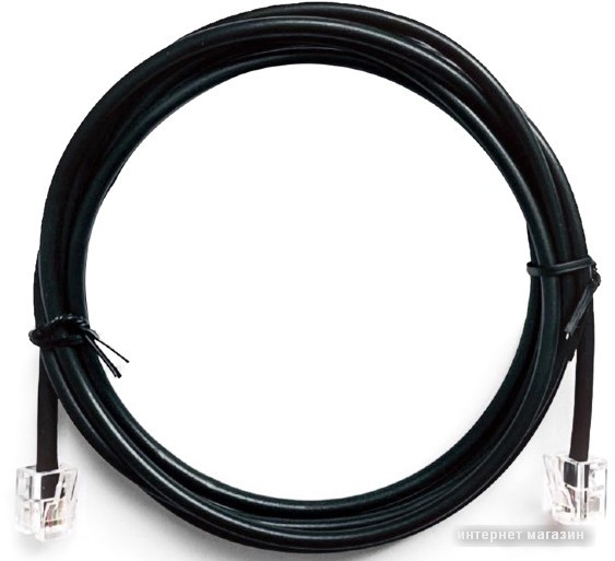 Кабель Cablexpert TC6P4CR-2M RJ11 - RJ11 (2 м, черный)