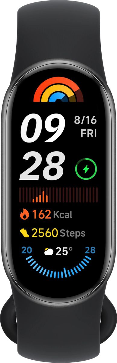 Фитнес-браслет Xiaomi Smart Band 9 (черный, с черным силиконовым ремешком, международная версия)