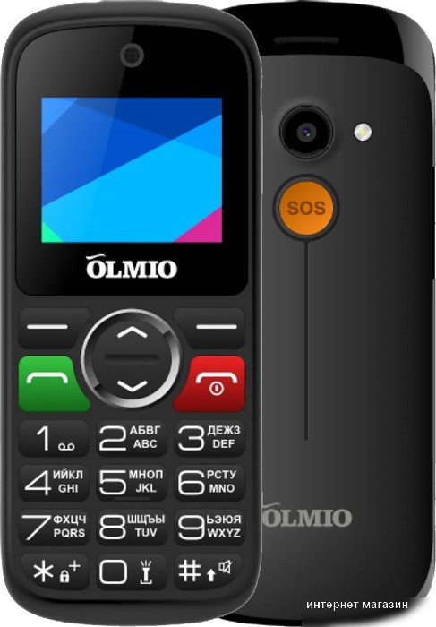 Кнопочный телефон Olmio C18 (черный)