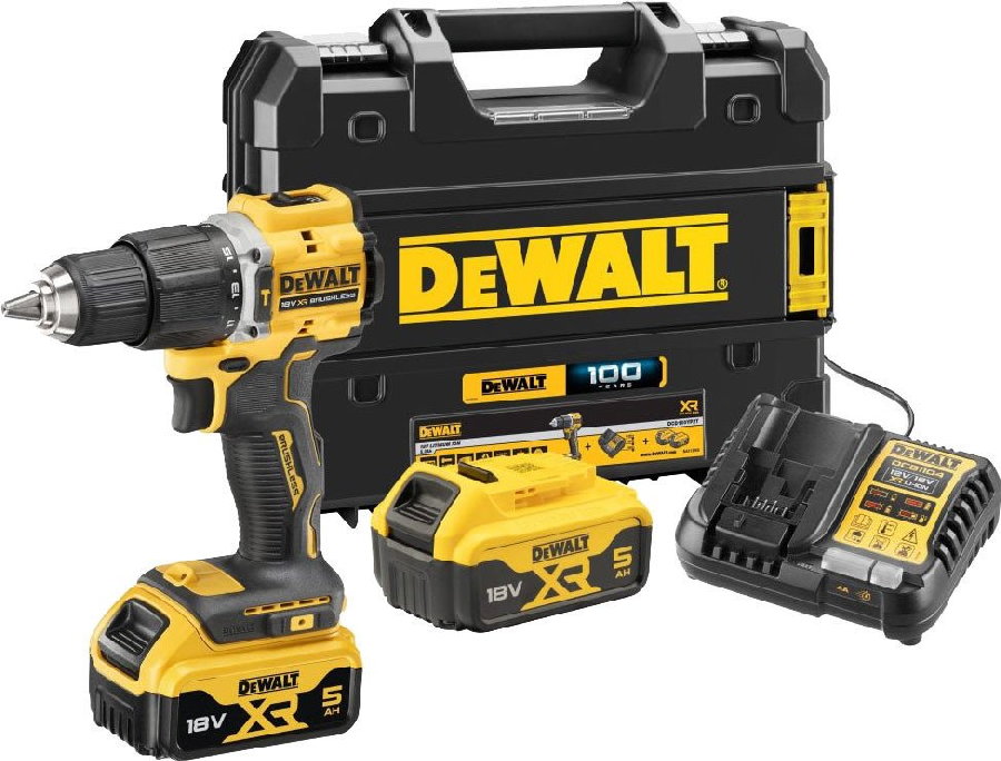 Ударная дрель-шуруповерт DeWalt DCD100YP2T (с 2-мя АКБ 5 Ач, кейс)