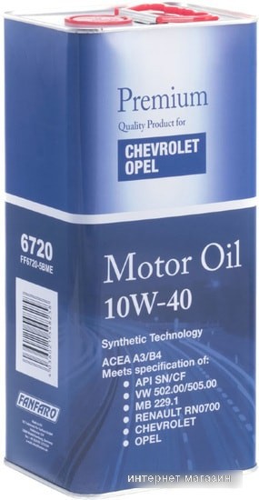 Моторное масло Fanfaro for Chevrolet Opel 10W-40 5л