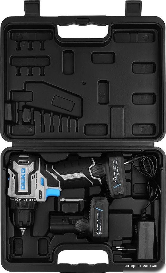 Deko Loner 20V PRO 085-1010 (с 2-мя АКБ, кейс)