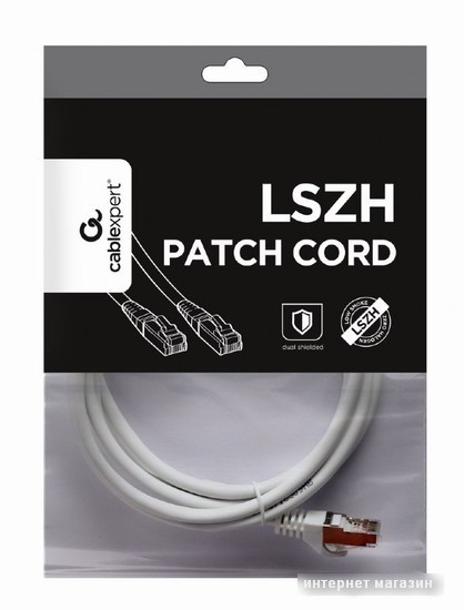 Кабель Cablexpert PP6A-LSZHCU-W-2M RJ45 - RJ45 (2 м, серый)