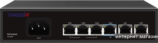 Неуправляемый коммутатор TRASSIR TR-NS1206-65-4PoE