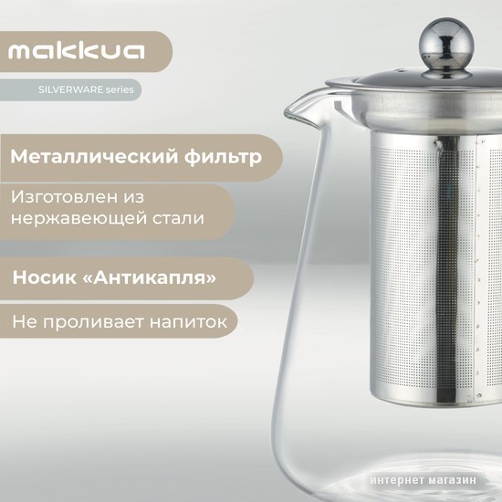 Заварочный чайник Makkua Silverware TSS900