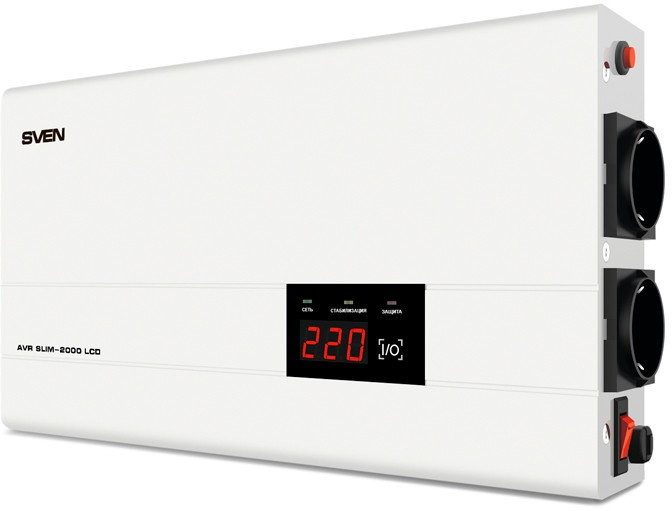 Стабилизатор напряжения SVEN AVR SLIM-500 LCD
