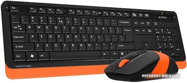 Клавиатура + мышь A4Tech Fstyler FG1010 (черный/оранжевый)