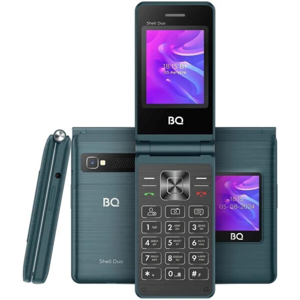 Кнопочный телефон BQ BQ-2412 Shell Duo (бирюзовый)