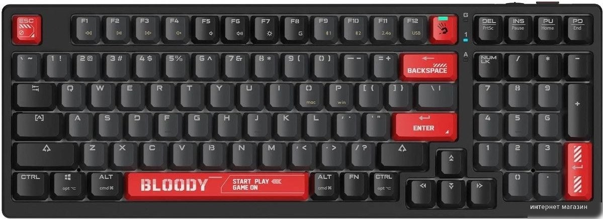 Клавиатура A4Tech Bloody WS98 Black & Red (Bloody BLMS Red Plus)