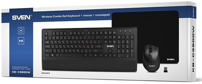 Клавиатура + мышь с ковриком SVEN KB-C3800W