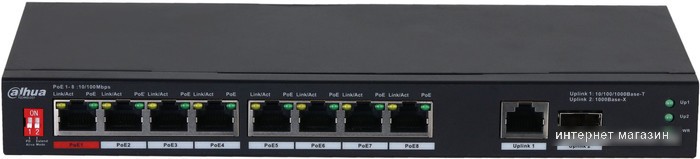 Неуправляемый коммутатор Dahua DH-PFS3110-8ET1GT1GF-96