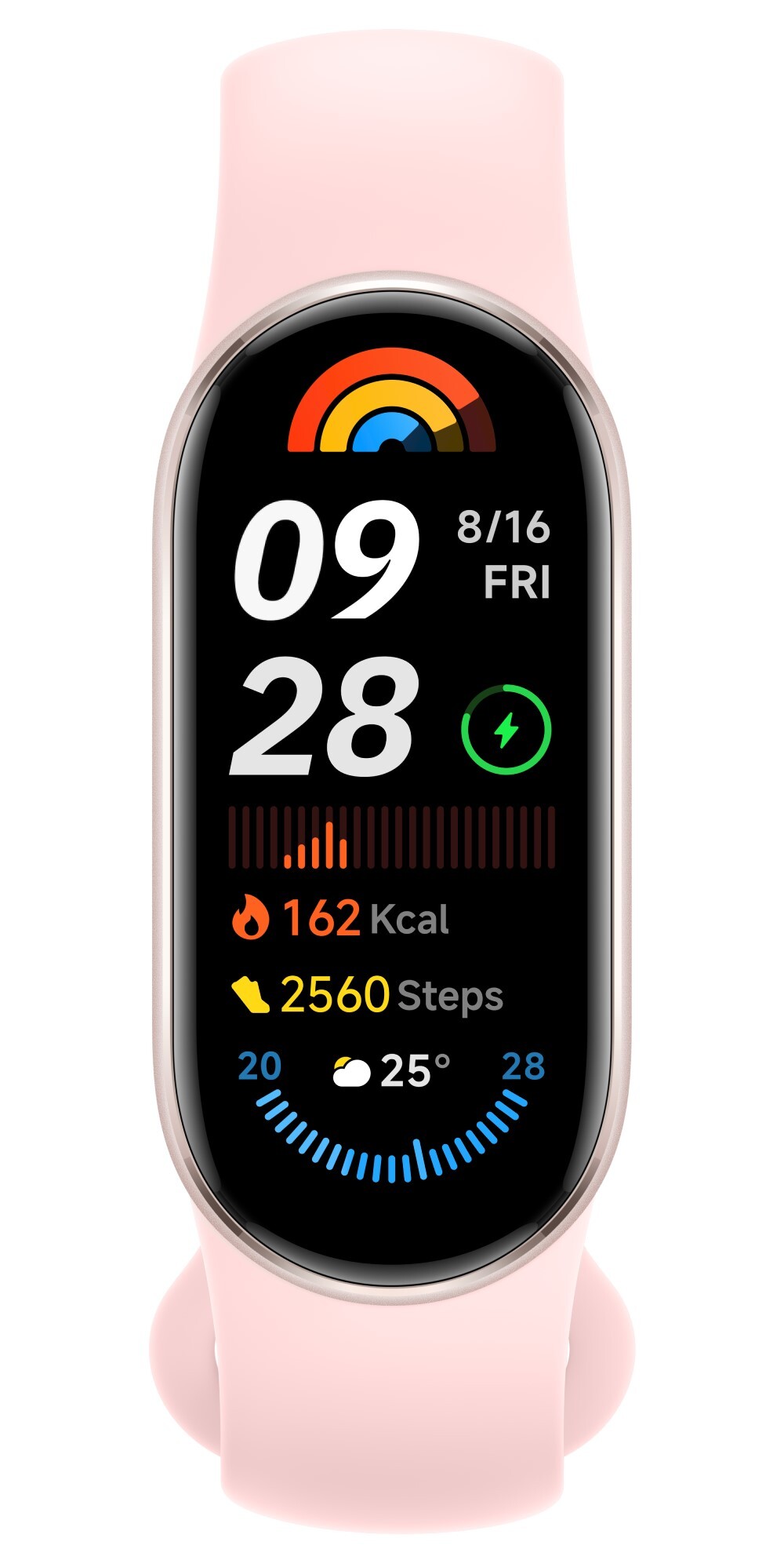 Фитнес-браслет Xiaomi Smart Band 9 (розовое золото, с розовым силиконовым ремешком, международная версия)