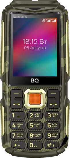 Кнопочный телефон BQ BQ-2410L Tank Power 4G (золотистый камуфляж)