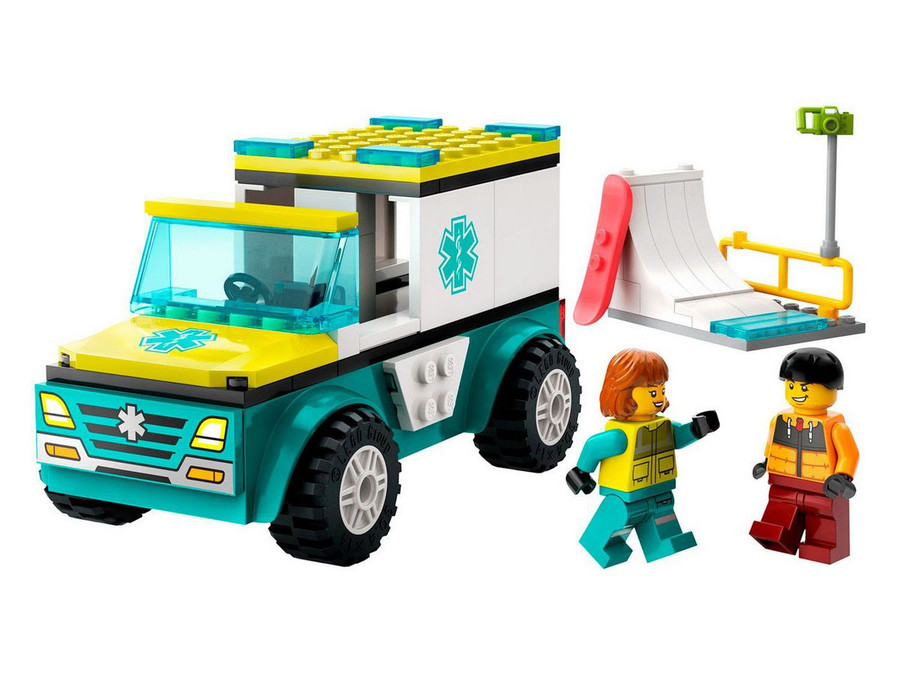 Конструктор LEGO City 60403 Скорая помощь и сноубордист