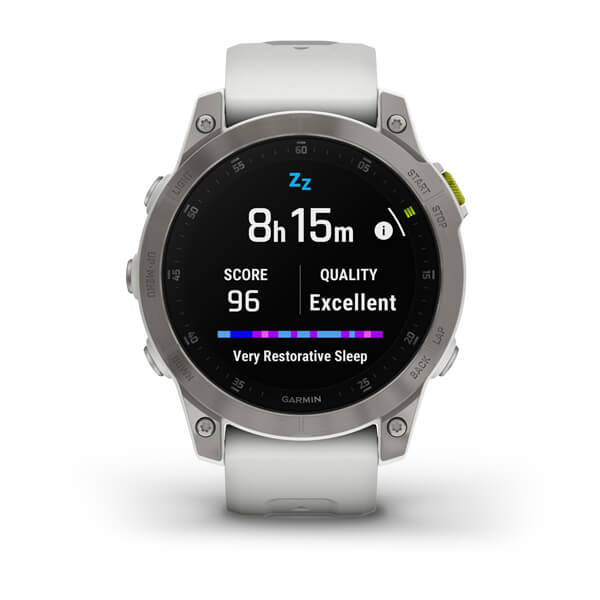 Умные часы Garmin Epix Sapphire Gen 2 (серебристый титан/белый)