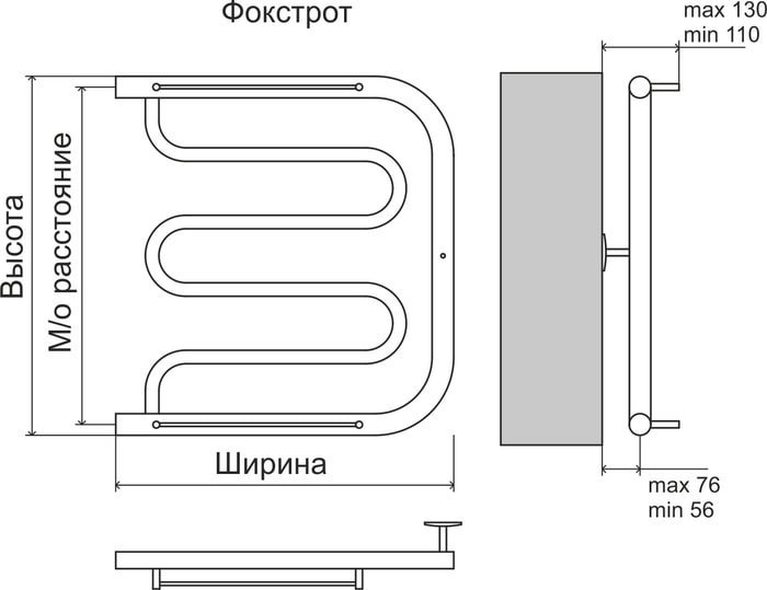 Полотенцесушитель TERMINUS Фокстрот AISI 32x2 (500x600)