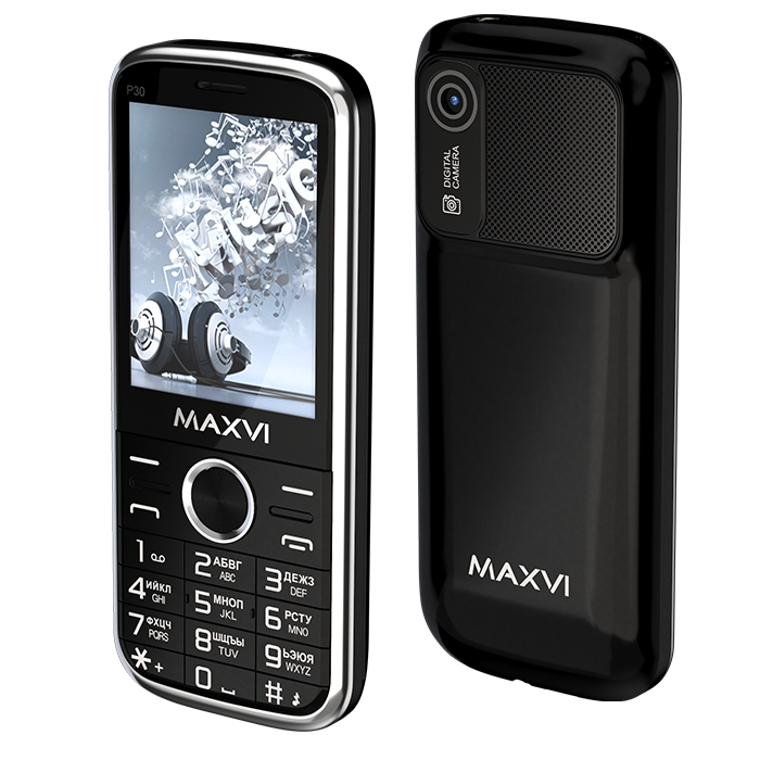 Кнопочный телефон Maxvi P30 (черный)