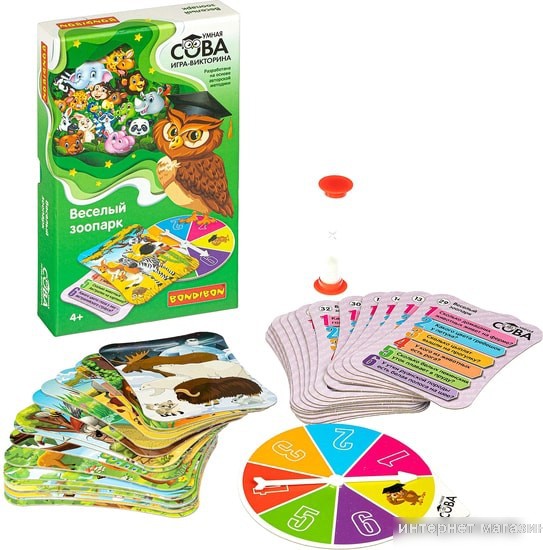 Развивающая игра Bondibon Умная сова. Веселый зоопарк ВВ4003
