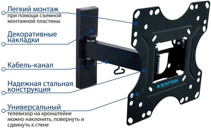 Кронштейн Kromax Optima 213 (черный)