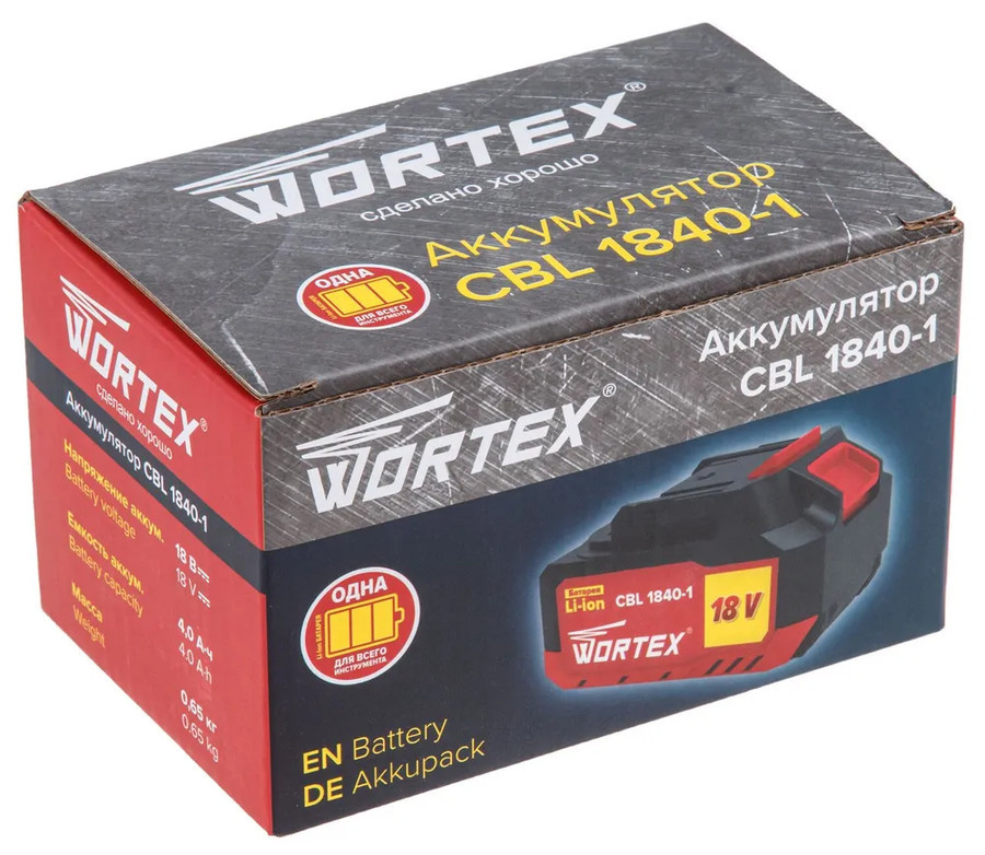 Аккумулятор Wortex CBL 1840-1 0329187 (18В/4 Ah)