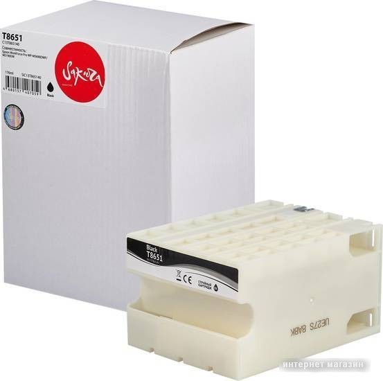Картридж Sakura Printing SIC13T865140 (аналог Epson T8651 BK)