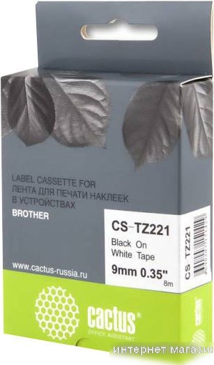 Картридж-лента для термопринтера CACTUS CS-TZ221 (аналог Brother TZ221)