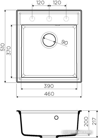 Кухонная мойка Omoikiri Daisen 46 BL