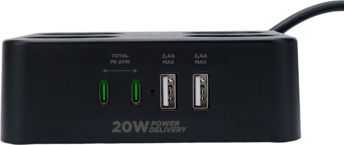 Сетевой фильтр Cablexpert PLT-4-C2U2-B-2