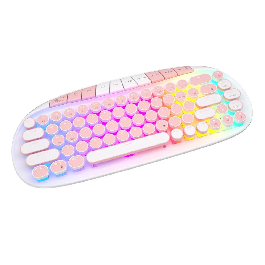Беспроводная клавиатура Royal Kludge RK Round RGB (белый, RK Pink)