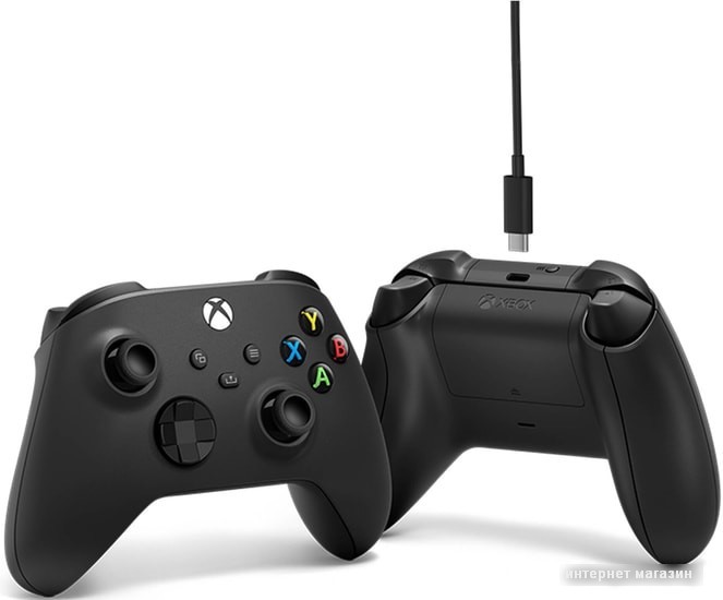 Геймпад Microsoft Xbox + USB-C кабель (черный)