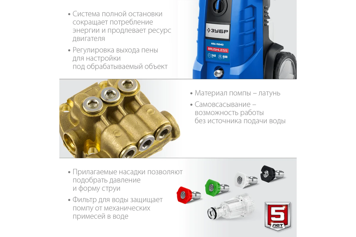 Мойка высокого давления Зубр Профессионал АВД-П240