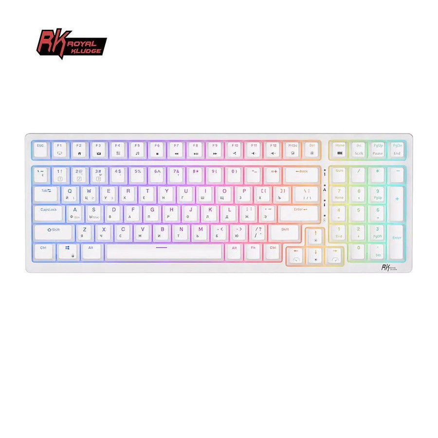 Беспроводная клавиатура Royal Kludge RK98 RGB (белый, RK Brown) (уценка)