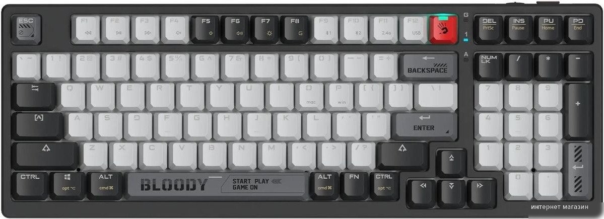 Клавиатура A4Tech Bloody WS98 Black & White (Bloody BLMS Red Plus)