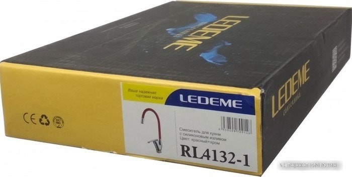 Смеситель Ledeme L4132-1 (хром/красный)