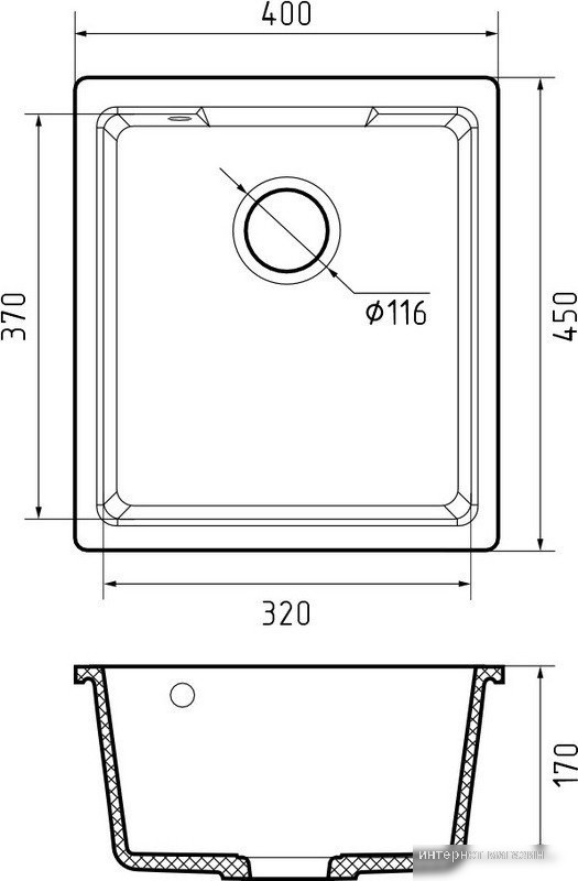 Кухонная мойка GranFest QUARZ GF-UR-4540 (черный)