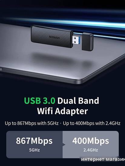 Wi-Fi адаптер Ugreen AC1300 50340