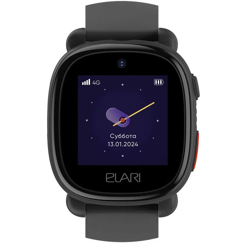 Детские умные часы Elari KidPhone 4G Lite (черный)