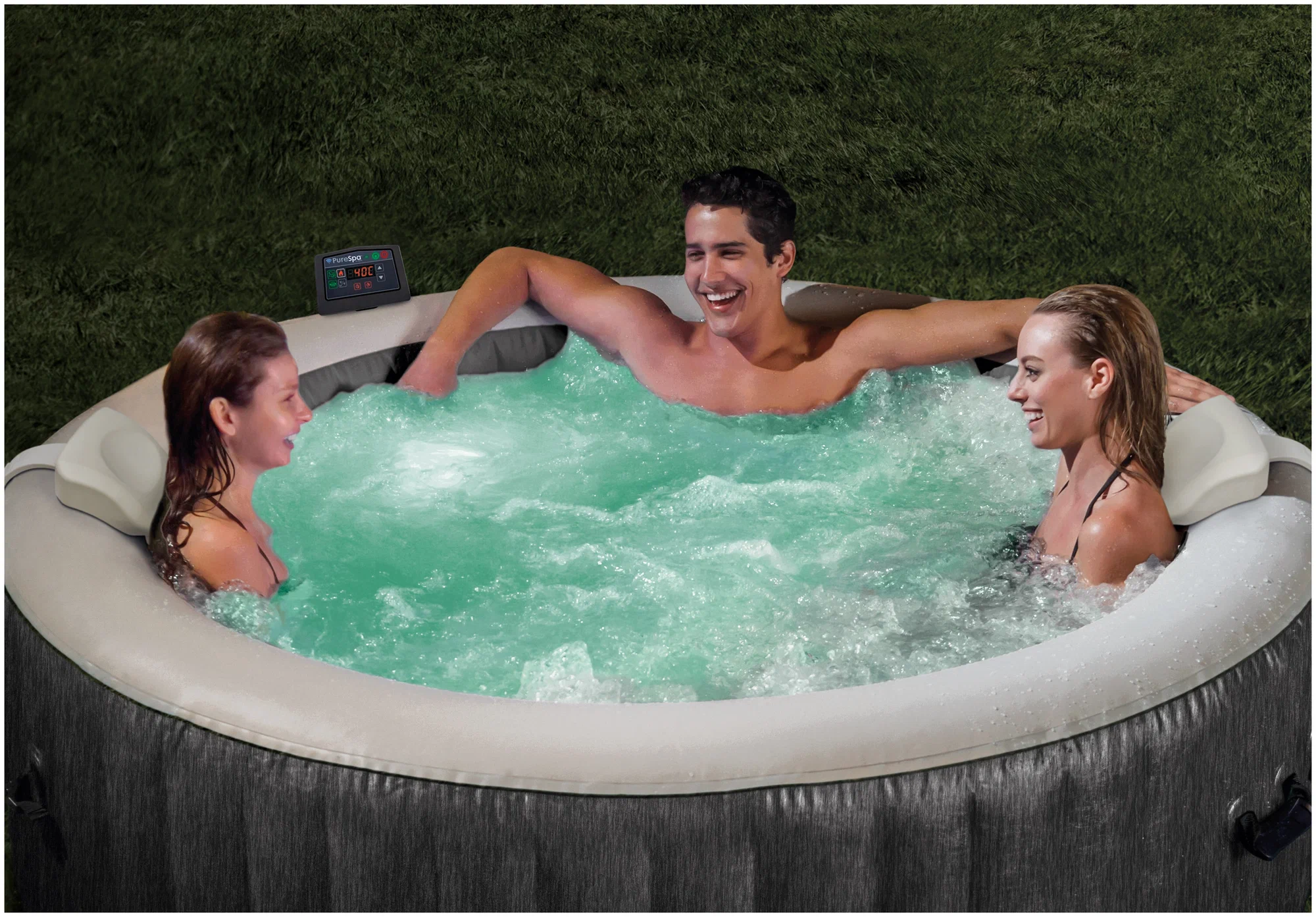 Надувной бассейн Intex Bubble Massage Deluxe 28440 (196x71)
