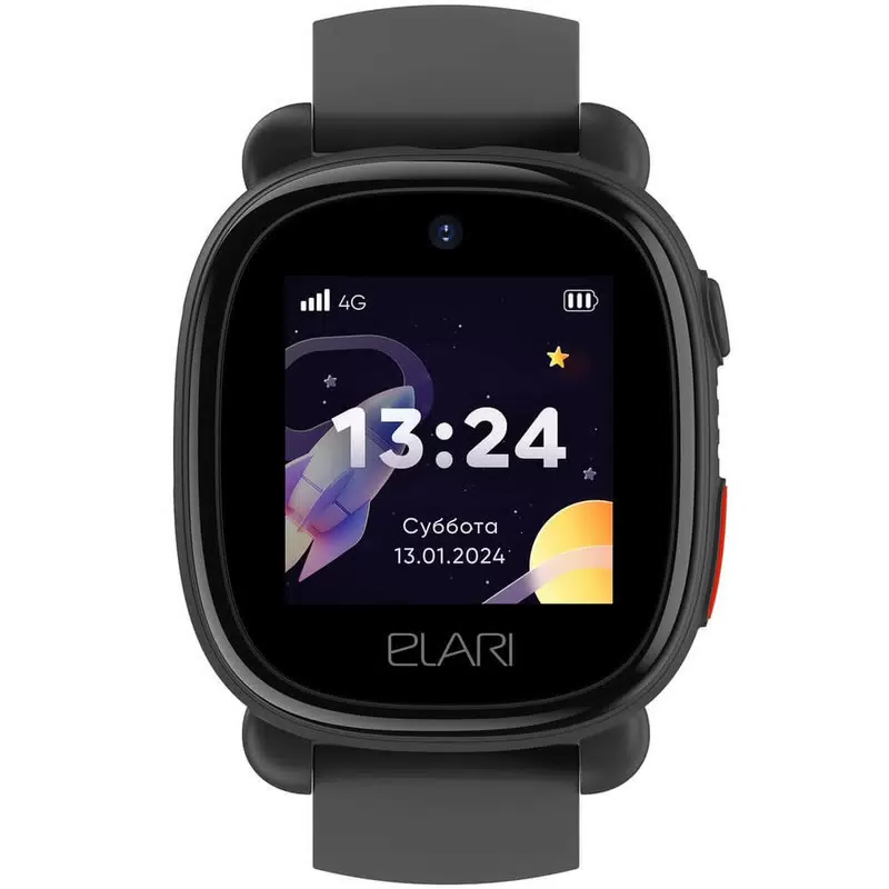 Детские умные часы Elari KidPhone 4G Lite (черный)