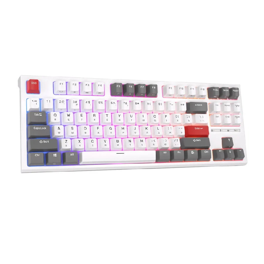 Проводная клавиатура Royal Kludge RK-R87 RGB (белый, RK Brown)