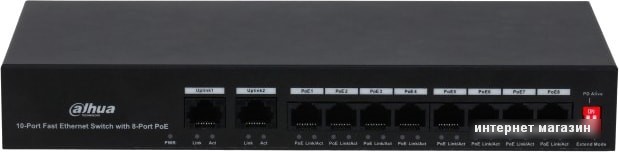 Неуправляемый коммутатор Dahua DH-PFS3010-8ET-65