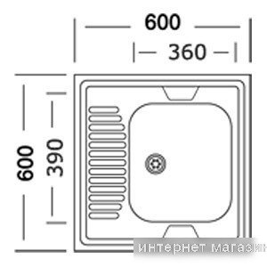 Кухонная мойка Mixline 310356 (правая, матовая, 0.4 мм)