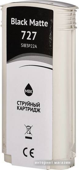 Картридж Sakura Printing SIB3P22A (аналог HP 727 Matte Black)