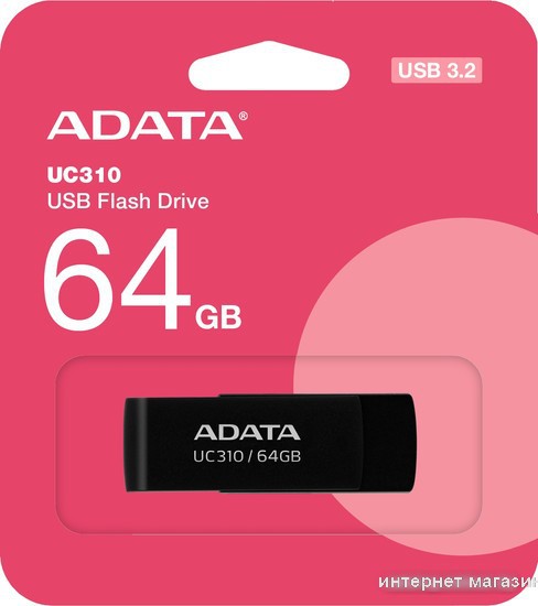 USB Flash ADATA UC310-64G-RBK 64GB (черный)