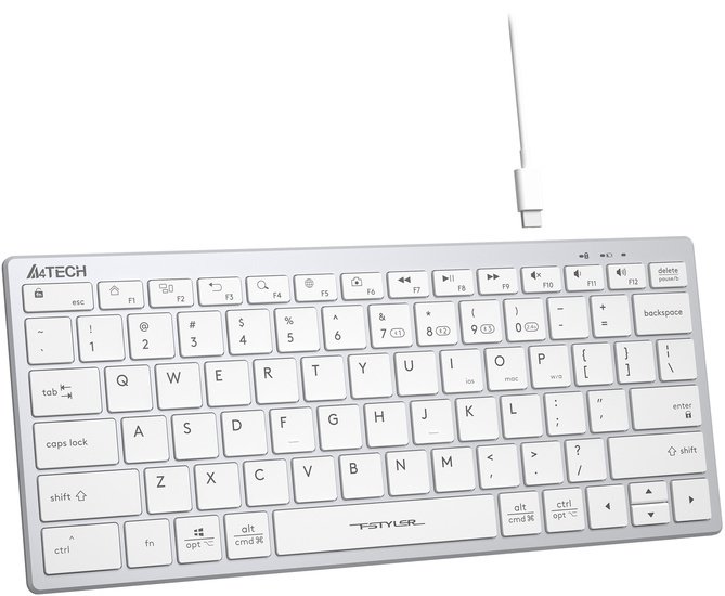 Клавиатура A4Tech Fstyler FBX51C (серебристый/белый)