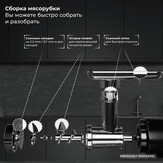 Мясорубка SATE RT-125 (черный)