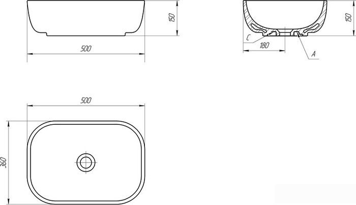 Умывальник Cersanit Moduo 50 Square 63570