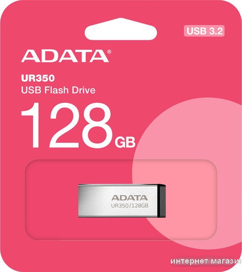 USB Flash ADATA UR350 128GB UR350-128G-RSR/BK (серебристый/черный)
