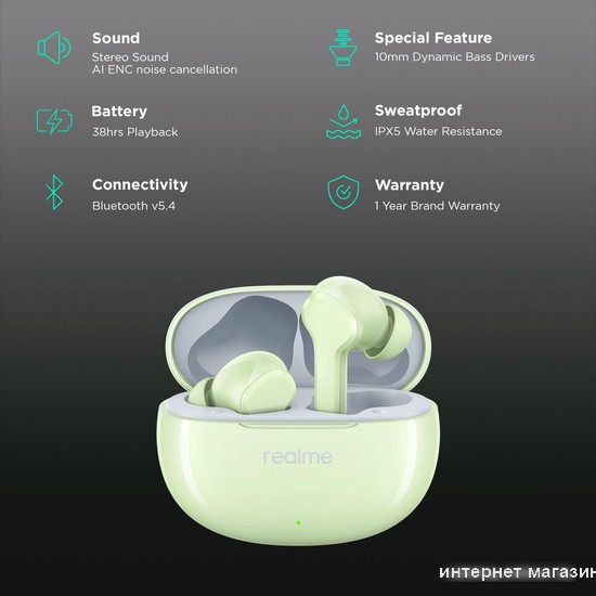 Наушники Realme Buds T110 (зеленый)